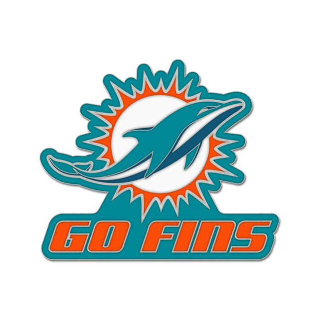 Tarjeta de joyería con pin esmaltado de colección con el lema de los Miami Dolphins