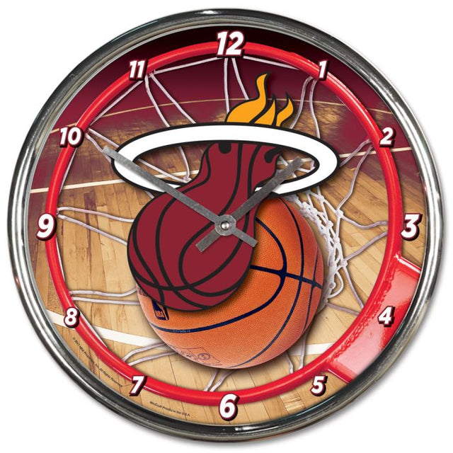 Reloj cromado de los Miami Heat