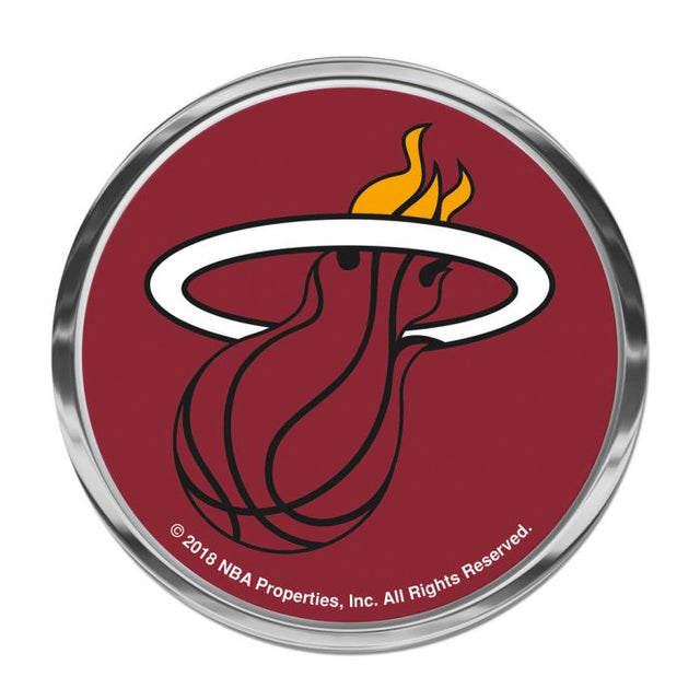 Emblema de metal cromado abovedado de los Miami Heat