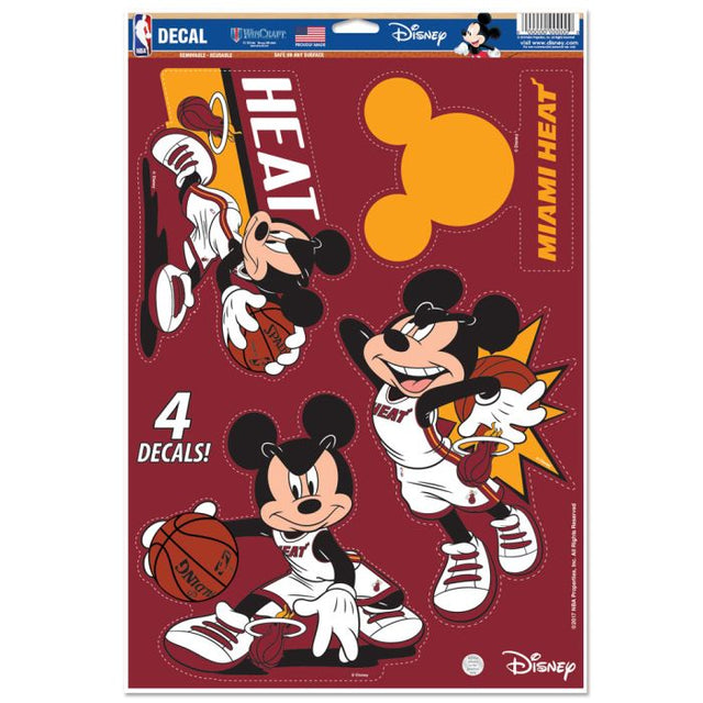 Calcomanía multiusos de Miami Heat y Disney de 11" x 17"