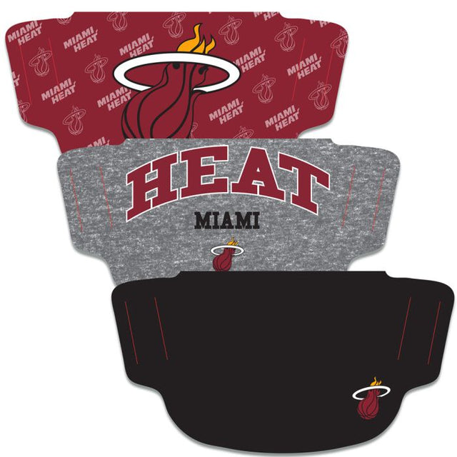 Paquete de 3 mascarillas para fanáticos de Miami Heat