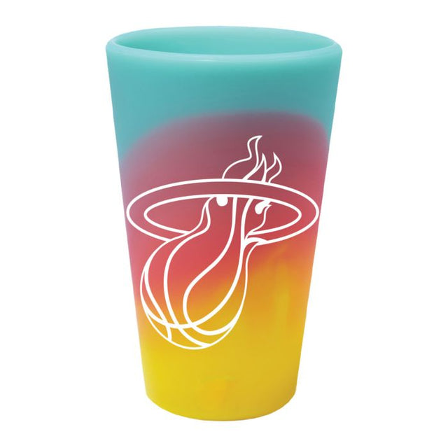 Vaso de pinta de silicona de 16 oz con diseño de Miami Heat Fashion