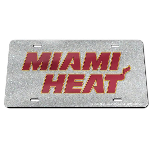 Placa de matrícula especial de acrílico con brillo de los Miami Heat