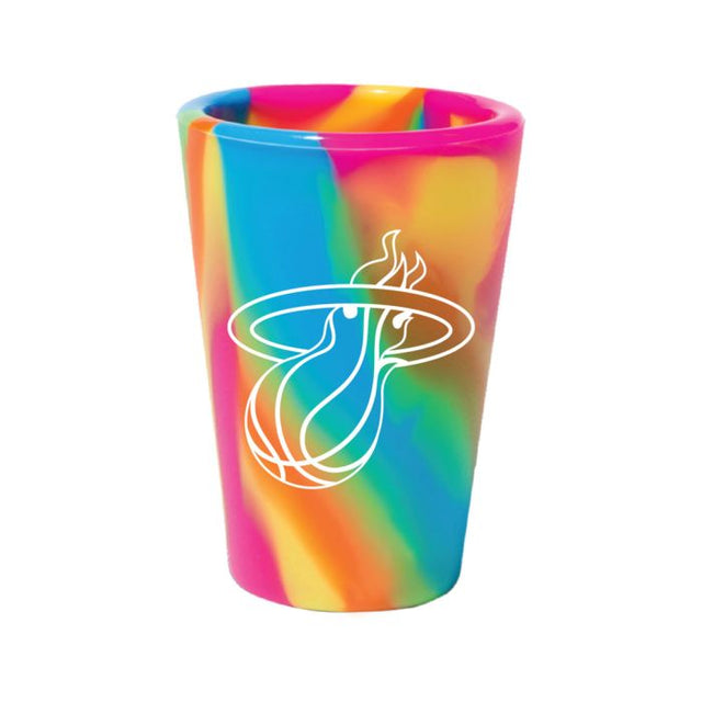 Vaso de chupito de silicona de 1,5 oz con diseño de hippie hop de Miami Heat