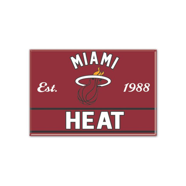 Imán de metal de los Miami Heat de 2,5" x 3,5"