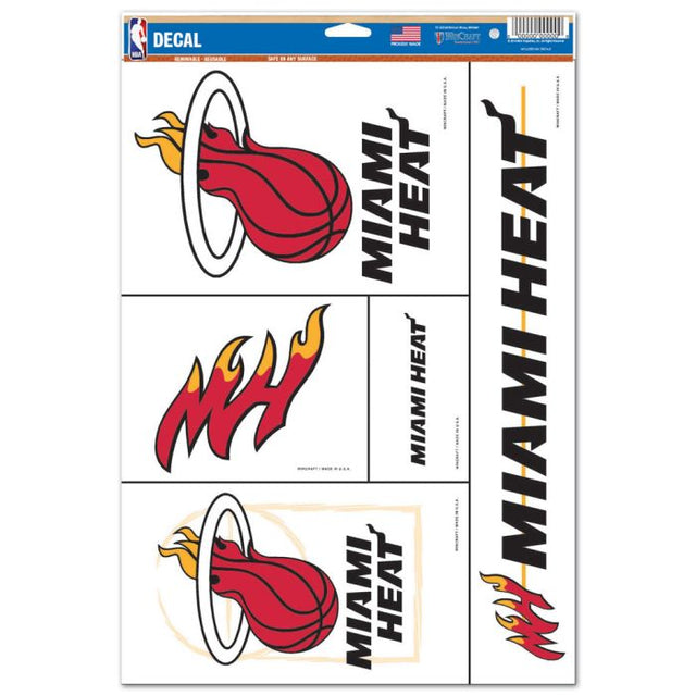 Calcomanía multiusos de Miami Heat de 11" x 17"