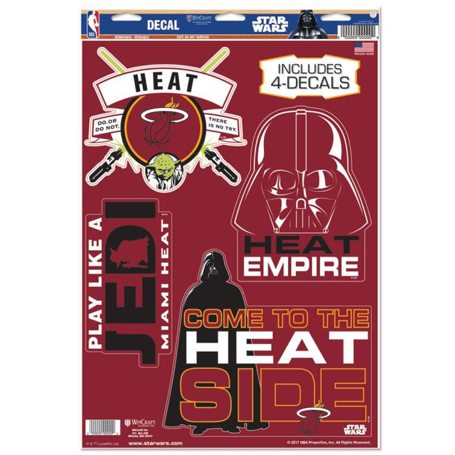 Calcomanía multiusos de Star Wars de Miami Heat/Star Wars de 11" x 17"