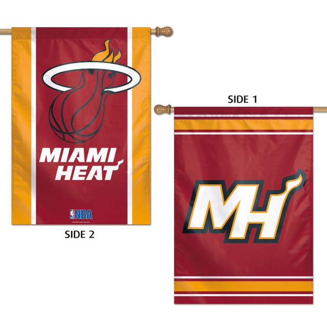 Bandera vertical de Miami Heat de 2 lados, 28" x 40"