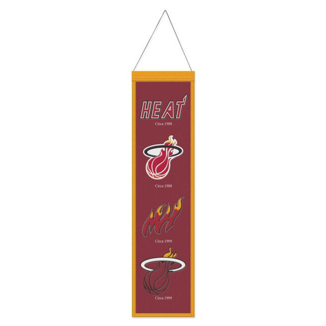 Bandera de lana de los Miami Heat de 20 x 81 cm