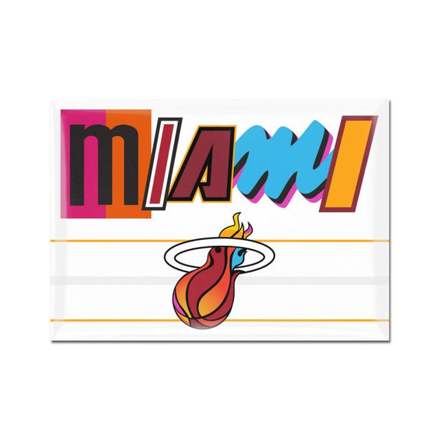 Imán de metal de la ciudad de Miami Heat de 2,5" x 3,5"