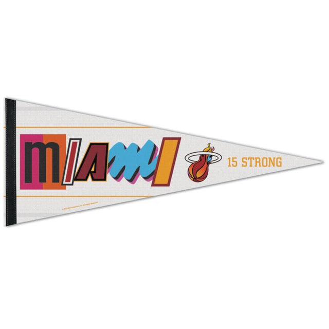 Banderín de la ciudad de Miami Heat de primera calidad de 12" x 30"