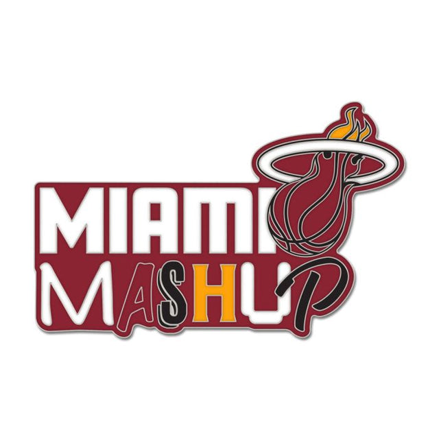 Tarjeta de joyería con pin esmaltado de colección con el lema del Miami Heat