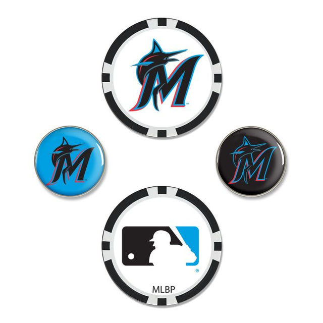 Juego de cuatro marcadores de pelota de los Miami Marlins