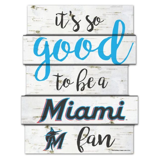 Miami Marlins Birch Wood Sign 11"X14"