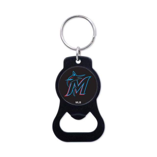 Miami Marlins Black Bottle Opener Key Ring