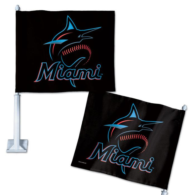 Bandera para auto de los Miami Marlins, 11,75" x 14"