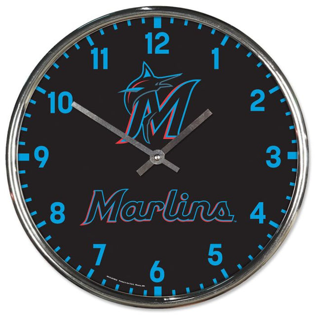 Miami Marlins Chrome Clock