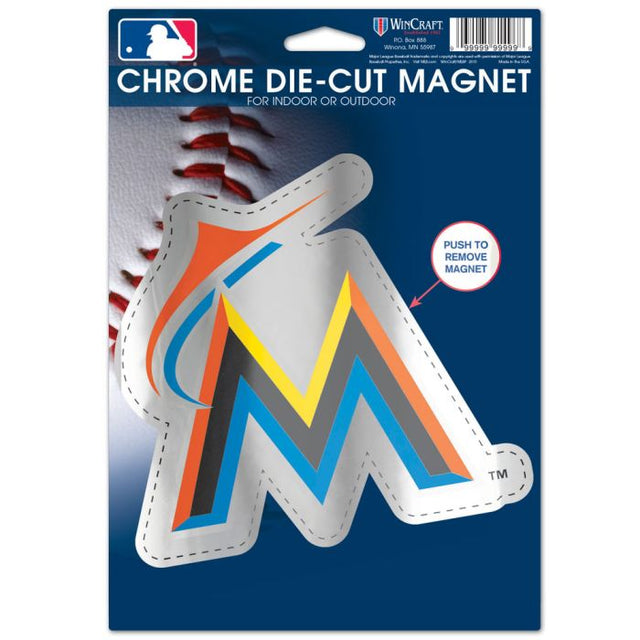 Miami Marlins Chrome Magnet 6.25 x 9