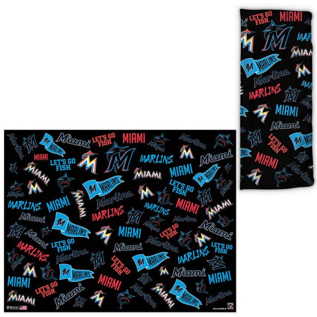 Envolturas para fanáticos con estampado disperso de los Miami Marlins y Cooperstown