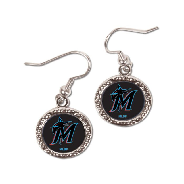 Miami Marlins Earrings Jewelry Carded Round