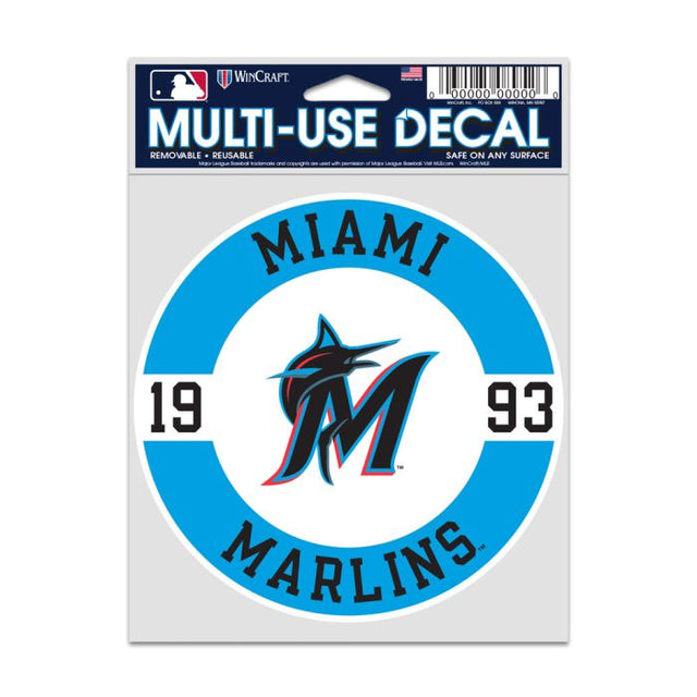 Calcomanías para fanáticos de los Miami Marlins de 3,75" x 5"