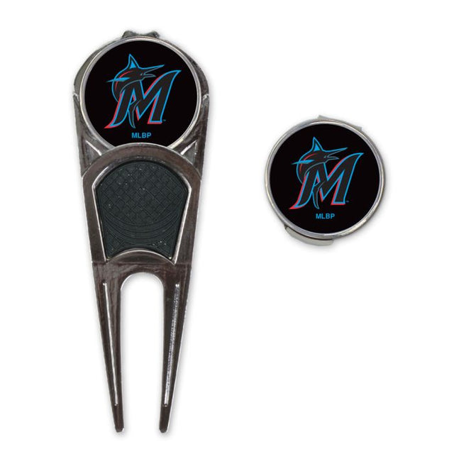 Combo de marca/herramienta/clip en forma de H de los Miami Marlins para golf*