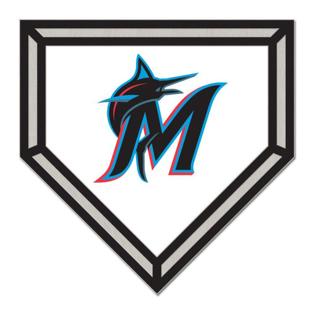 Tarjeta de joyería con pin esmaltado de colección HOME PLATE de los Miami Marlins