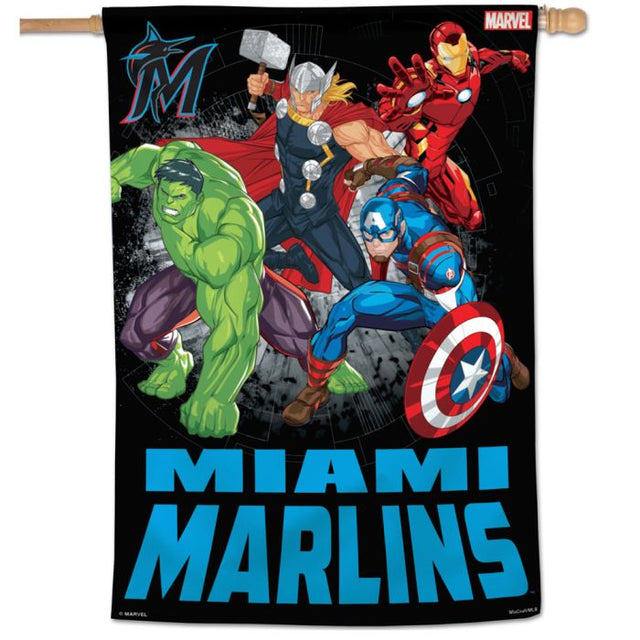 Miami Marlins / Marvel (c) 2021 MARVEL Vertical Flag 28" x 40"