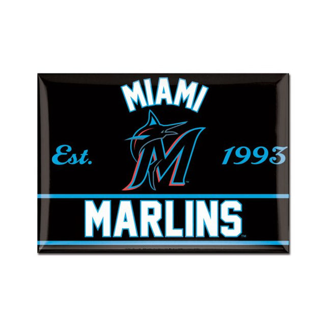 Imán de metal de los Miami Marlins de 2,5" x 3,5"