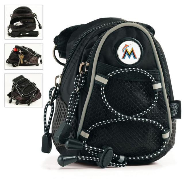 Mochila pequeña de los Miami Marlins en color negro