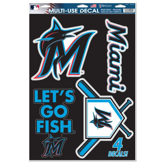 Calcomanía multiusos de los Miami Marlins, 11" x 17"