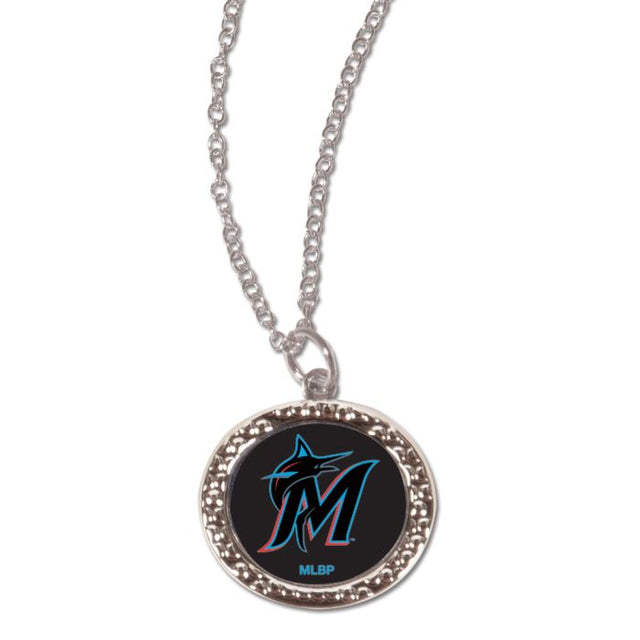 Miami Marlins Necklace w/Charm Jewelry Card