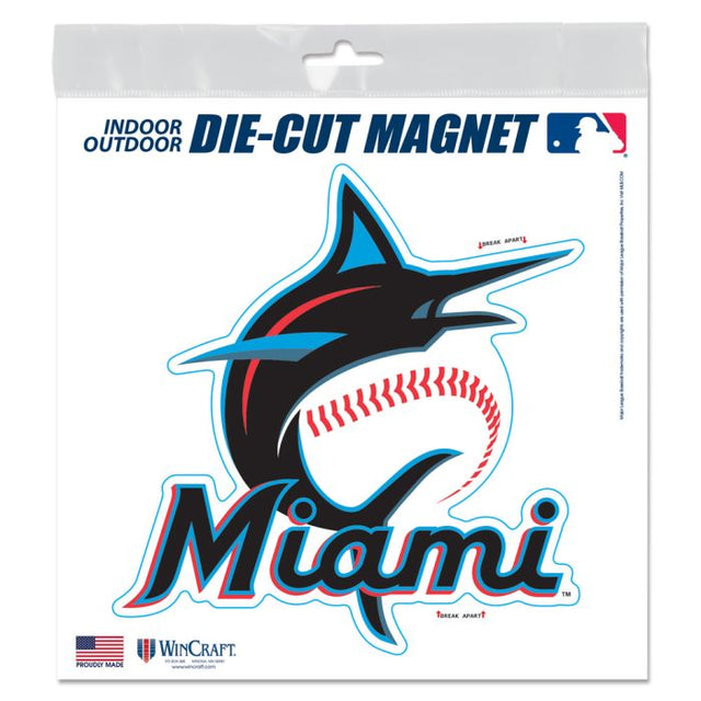 Imanes para exteriores de los Miami Marlins, 6" x 6"