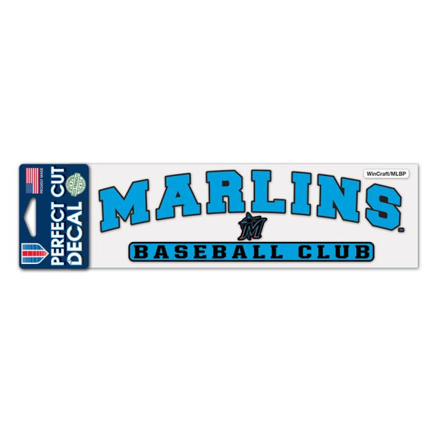 Calcomanías de corte perfecto de los Miami Marlins de 3" x 10"