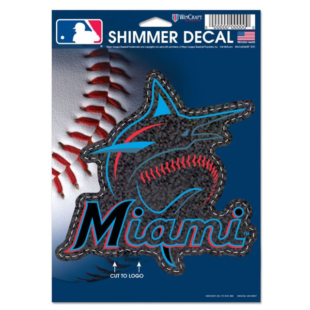 Miami Marlins Shimmer Decals 5" x 7"