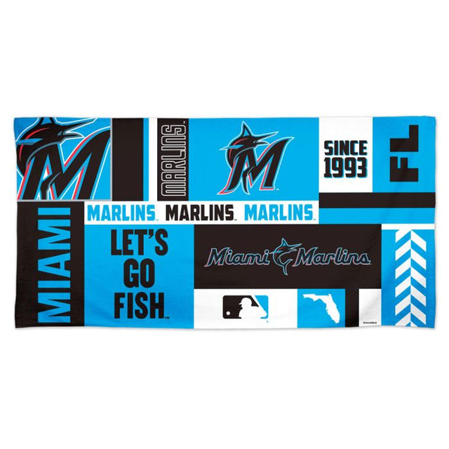 Toalla de playa Spectra de los Miami Marlins de 30" x 60"