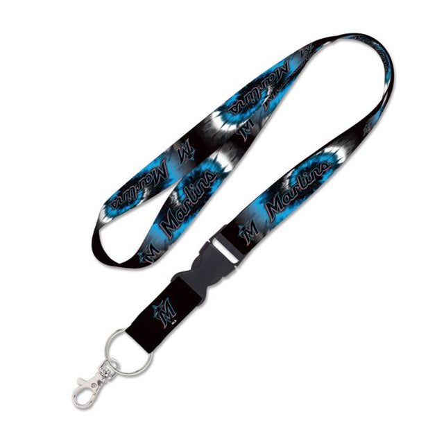 Miami Marlins TDYE Lanyard w/detachable buckle 1"