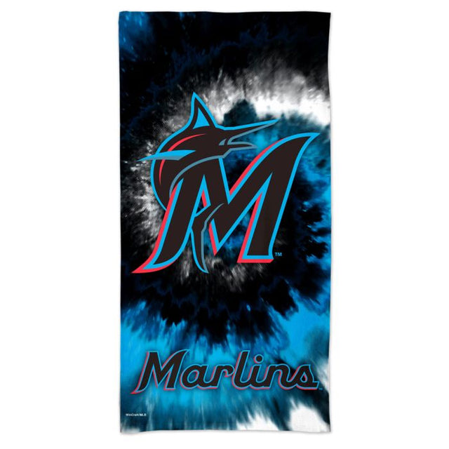 Miami Marlins TDYE Spectra Beach Towel 30" x 60"