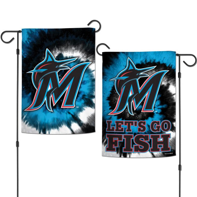 Miami Marlins Tie Dye Garden Flags 2 sided 12.5" x 18"