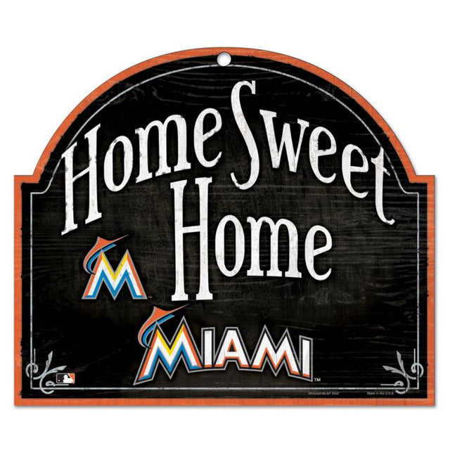 Miami Marlins Wood Arched Sign 10" x 11"