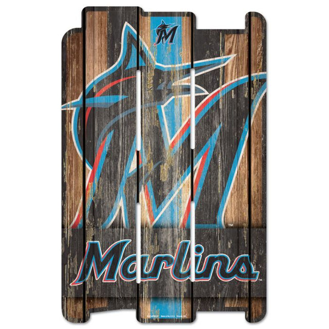 Letrero de madera para cerca de los Miami Marlins