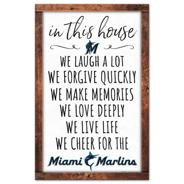 Miami Marlins Wood Sign 11" x 17" 1/4" thick