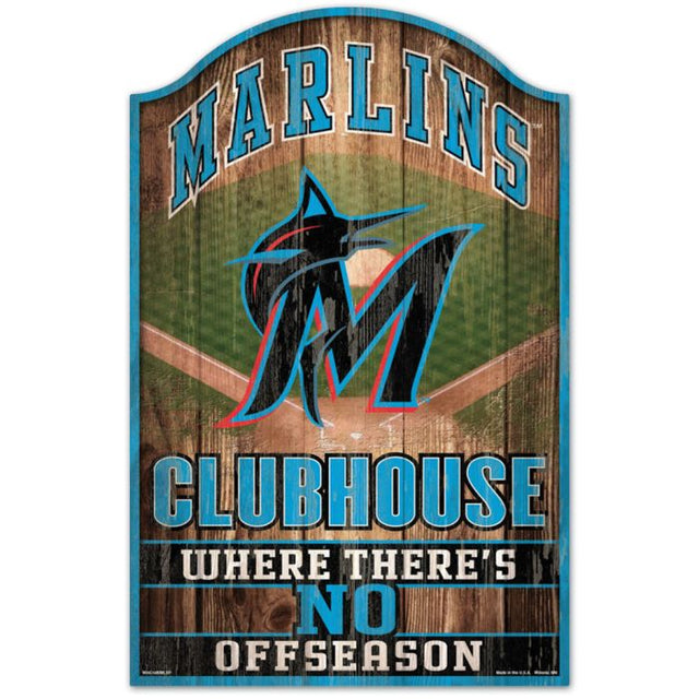 Miami Marlins Wood Sign 11" x 17" 1/4" thick