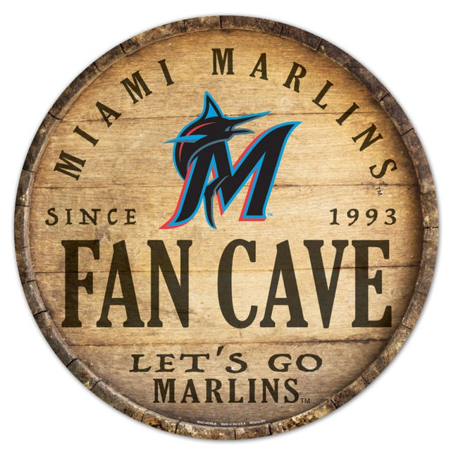 Miami Marlins Wood Sign 14" Rnd