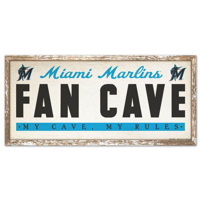 Miami Marlins Wood Sign 8" x 17"