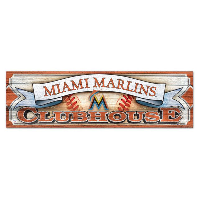 Letrero de madera de los Miami Marlins de 9" x 30"