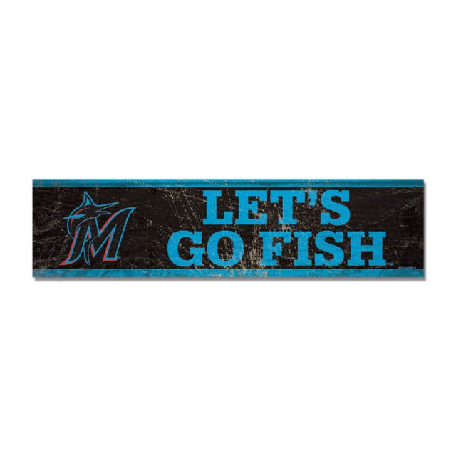 Miami Marlins Wooden Magnet 1.5" X 6"