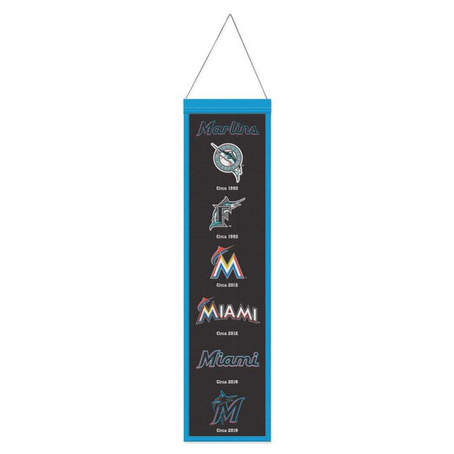 Bandera de lana de los Miami Marlins de 8" x 32"