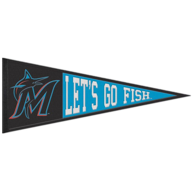 Banderín de lana de los Miami Marlins de 13" x 32"