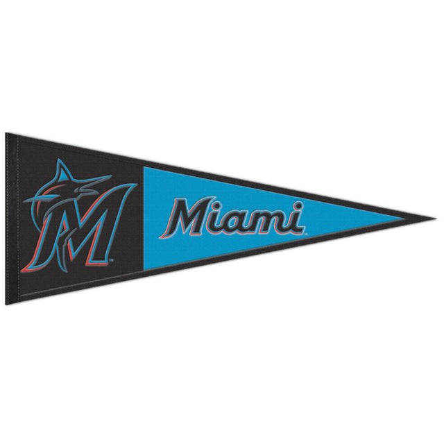 Banderín de lana de los Miami Marlins de 13" x 32"